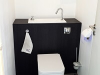 Combiné WC lave-mains WiCi Bati, film décoratif wengé noir - 1 sur 4